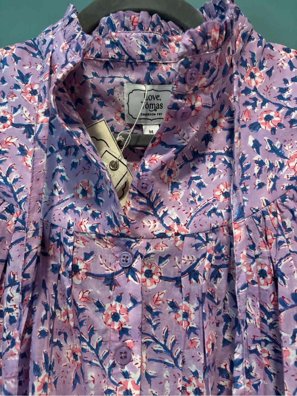 Emerson Fry - Emmaline Violet Wildflower Blouse -Medium- NWT - Picture 3 of 9